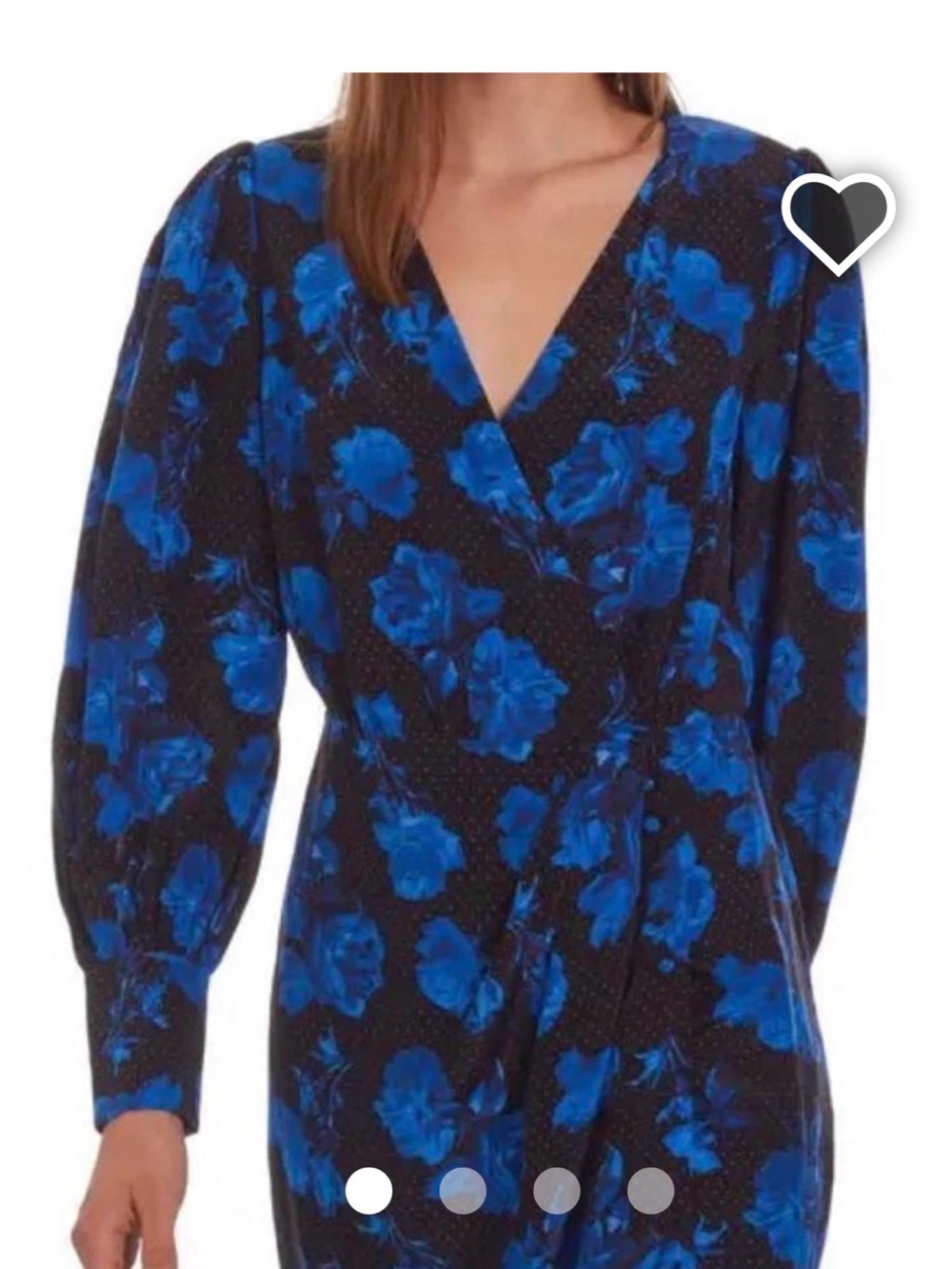 The Kooples Floral and Polka Dot Silk Wrap Mini Dress